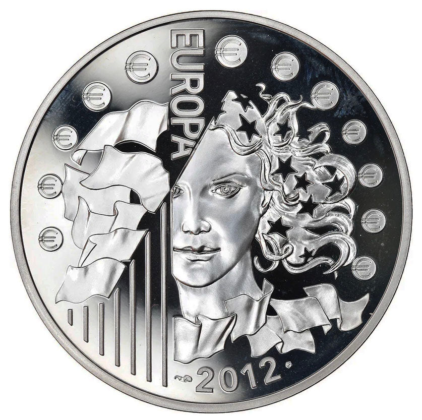 Francia 10€ 20 Anni de L'Eurocorps Argento Proof 2012