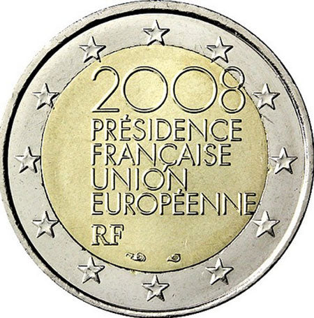 Francia 2€ Presidenza del Consiglio Europeo 2008