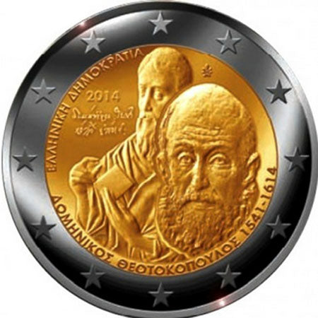 Grecia 2€ 400° Anniversario. della morte di Domenikos Theotokopoulos 2014