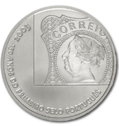 Portogallo 5€ 150 anni del 1° francobollo 2003