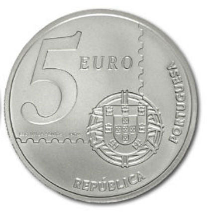 Portogallo 5€ 150 anni del 1° francobollo 2003