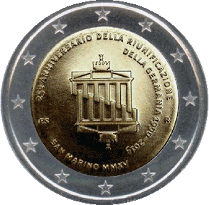 San Marino 2€ 25 Anni Unificazione Germania 2015