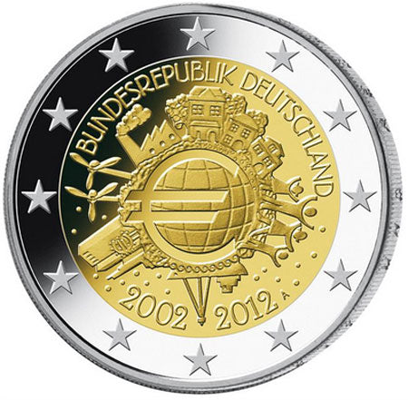 Germania 2€ 10 Anni di Euro 2012