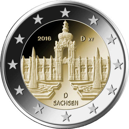 Germania 2€ Palazzo Zwinger Dresda 2016