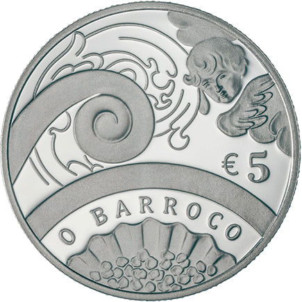 Portogallo 5€ Il Barocco Argento Proof 2018