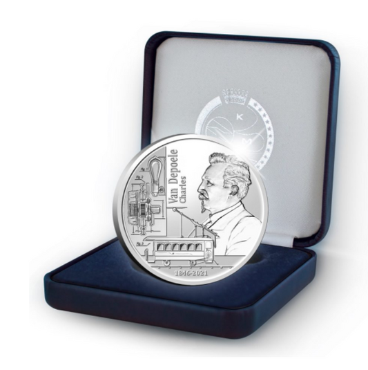 Belgio 5€ Charles Van Depoele 2021 Argento Proof