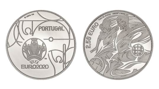 Portogallo € 2,50 Argento Proof Euro 2020 UEFA