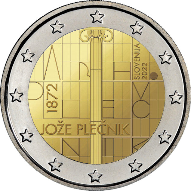 Slovenia 2€ 150 anni dalla nascita dell'architetto Joze Plecnik 2022