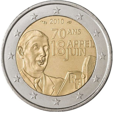 Francia 2€ Charles Gaulle 2010