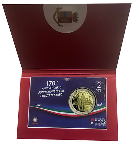 Italia 2€ 170 Anni Fondazione Polizia Italiana 2022 FDC COINCARD