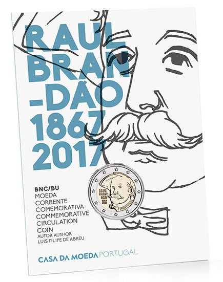 Portogallo 2€ 150 anni dalla nascita di Raul Brandão Bnc 2017