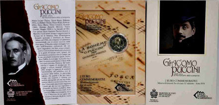 San Marino 2€ Bnc Giacomo Puccini 2014